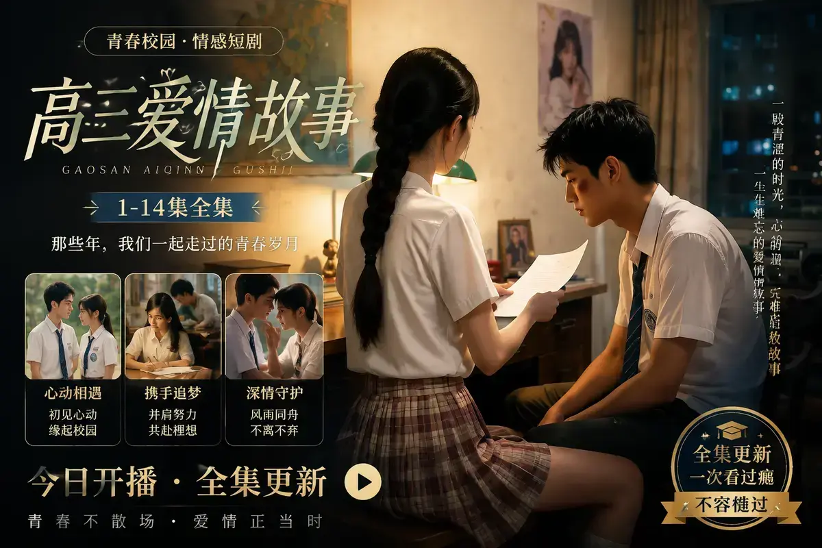 《AI 短剧高三爱情故事》中字无删减高清完整版在线观看-林澈苏晚晴校园恋曲初见心动到毕业告白-高三爱情故事全集资源免费分享